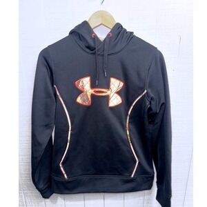 Under Armour Hoodie Women Black Camo Storm1 Water Resistant Pullover Small